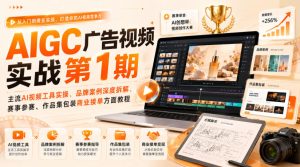 AIGC广告视频实战第1期,主流AI视频工具实操、品牌案例深度拆解、赛事参赛、作品集包装商业接单方面教程-虚拟资源库