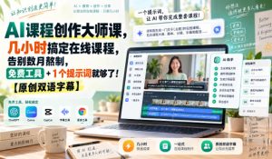 AI课程创作大师课,几小时搞定在线课程,告别数月熬制,免费工具+1个提示词就够了!【原创双语字幕】-虚拟资源库