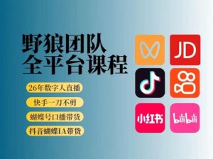 野狼团队2026新版全平台短视频带货教学,打开流量突破口,开始Ai带货(更新0913)-虚拟资源库