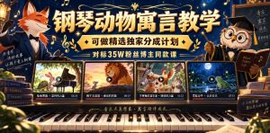 钢琴动物寓言教学,可做精选独家分成计划,对标35W粉丝博主同款课-虚拟资源库