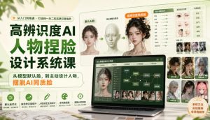 高辨识度AI人物捏脸设计系统课,从模型默认脸,到主动设计人物,摆脱AI同质脸-虚拟资源库