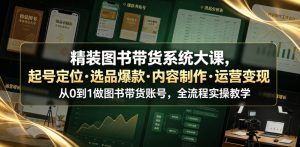 精装图书带货系统大课,起号定位・选品爆款・内容制作・运营变现,从0到1做图书带货账号,全流程实操教学(更新)-虚拟资源库