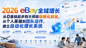 2026 eBay全域增长，从0基础起步到大师级规模化放量，从个人英雄到团队运作，建立自动化增长系统-虚拟资源库