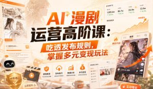 AI漫剧运营高阶课:吃透发布规则,掌握多元变现玩法-虚拟资源库
