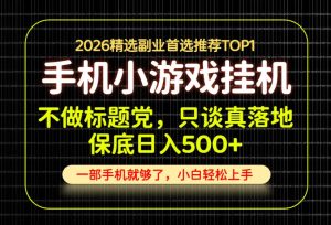 不做标题党，只谈真落地，每天十几分钟，轻松日入500+，长期可做！【揭秘】-虚拟资源库
