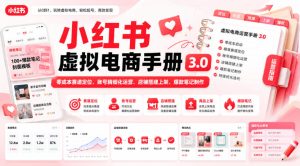 小红书虚拟电商手册3.0,零成本赛道定位、账号精细化运营、店铺搭建上架、爆款笔记制作-虚拟资源库