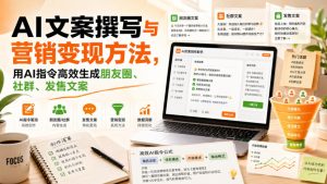 AI文案撰写与营销变现方法,用AI指令高效生成朋友圈、社群、发售文案-虚拟资源库
