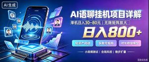 AI聊天挂G项目,日入800+,适用个人副业,支持工作室矩阵操作,放大收益【揭秘】-虚拟资源库
