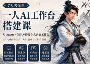 7天实操课一人AI工作台搭建课,用Agent+知识库搭建个人内容工作台,7天完成内容生产、知识整理与工作台搭建-虚拟资源库