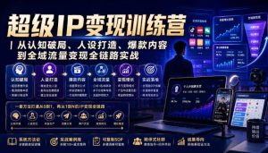 超级IP变现训练营|从认知破局、人设打造、爆款内容到全域流量变现全链路实战-虚拟资源库