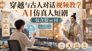 穿越与古人对话视频教学,AI仿真人短剧,包含提示词-虚拟资源库