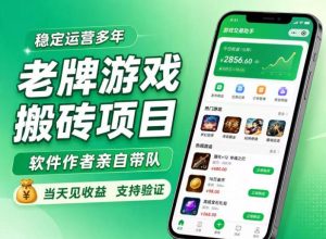 老牌游戏搬砖项目,超稳定可靠,软件作者亲自带队,当天见收益,支持验证【揭秘】-虚拟资源库