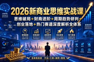 2026新商业思维实战课|思维破局+财商进阶+周期趋势研判+创业落地+热门赛道深度解析全体系-虚拟资源库