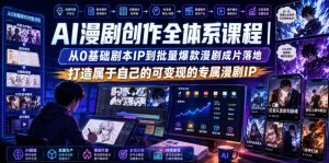 AI漫剧创作全体系课程|从0基础剧本IP到批量爆款漫剧成片落地,打造属于自己的可变现的专属漫剧IP-虚拟资源库