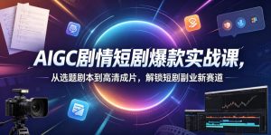 AIGC剧情短剧爆款实战课,从选题剧本到高清成片,解锁短剧副业新赛道(更新0906)-虚拟资源库