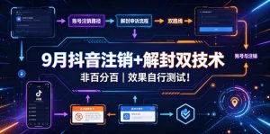 9月抖音注销+解封双技术,非百分百,效果自行测试!-虚拟资源库