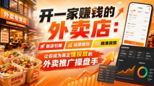 开一家賺钱的外卖店:新店引爆·运营提效·精准投放,让你成为真正懂投放的外卖推广操盘手-虚拟资源库