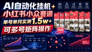 AI自动化挂G+小红书小众赛道,单号单月实测1.5w+,可多号矩阵操作【揭秘】-虚拟资源库